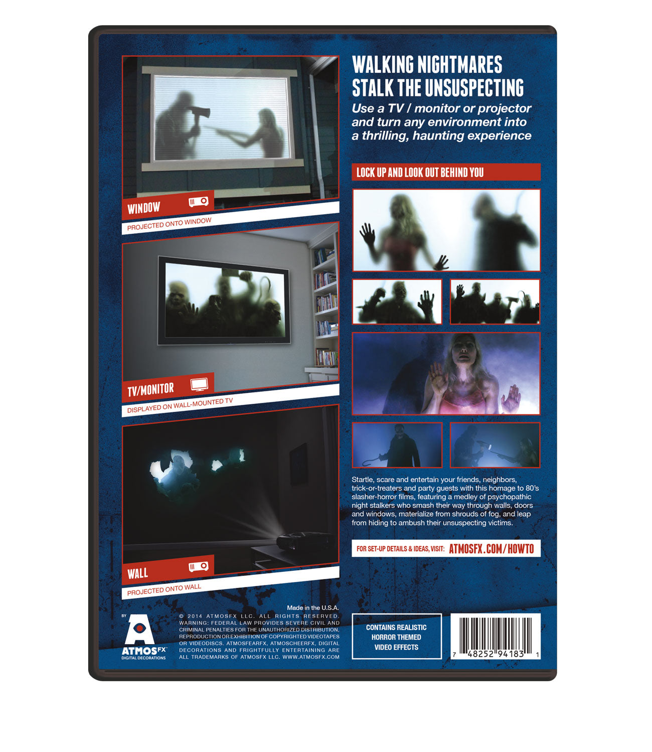AtmosFX Night Stalkers Digital Decorations DVD for Halloween Holiday Projection Decorating