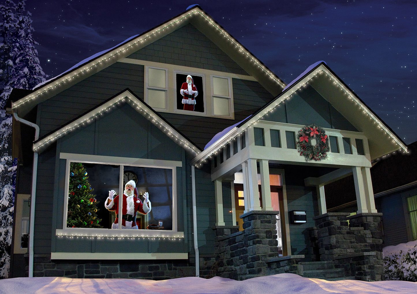 AtmosFX Night Before Christmas DVD + 48" x 72" White Holographic Screen for Christmas Projection