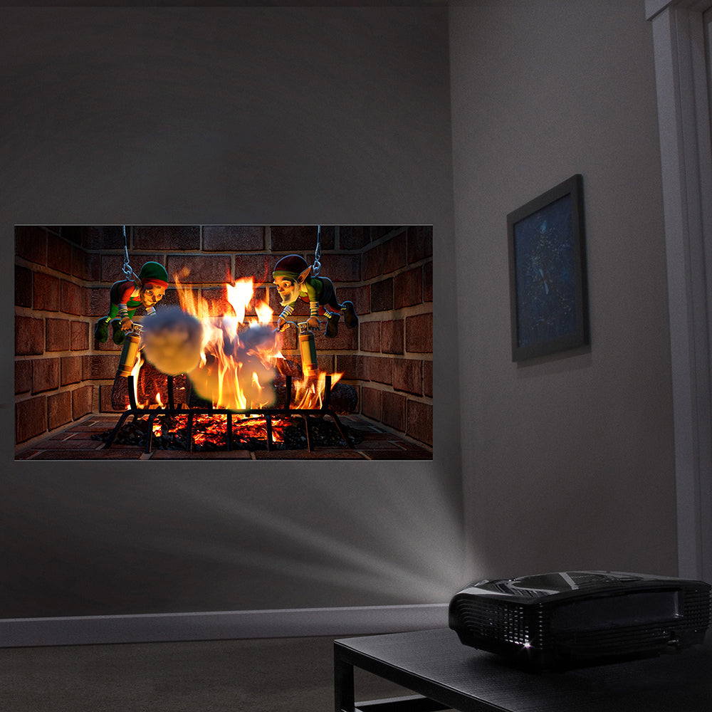 AtmosFX Night Before Christmas DVD + 48" x 72" White Holographic Screen for Christmas Projection