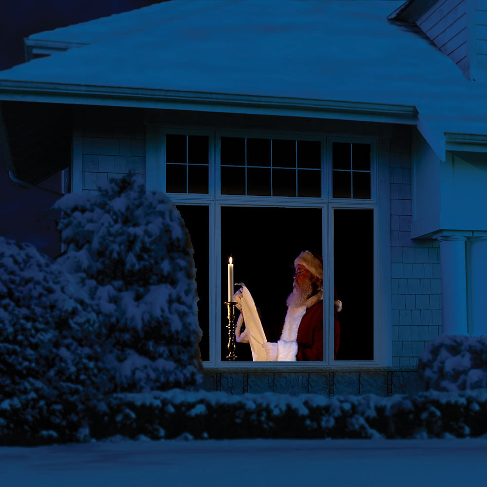 The Original Virtual Santa in The Window Movie on USB with 48" x 72" Projection Screen