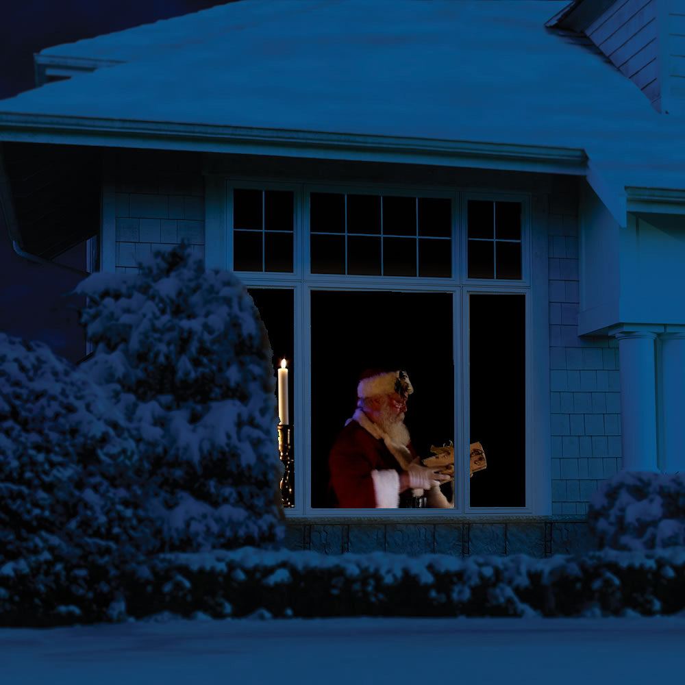 The Original Virtual Santa in The Window Movie on USB with 48" x 72" Projection Screen