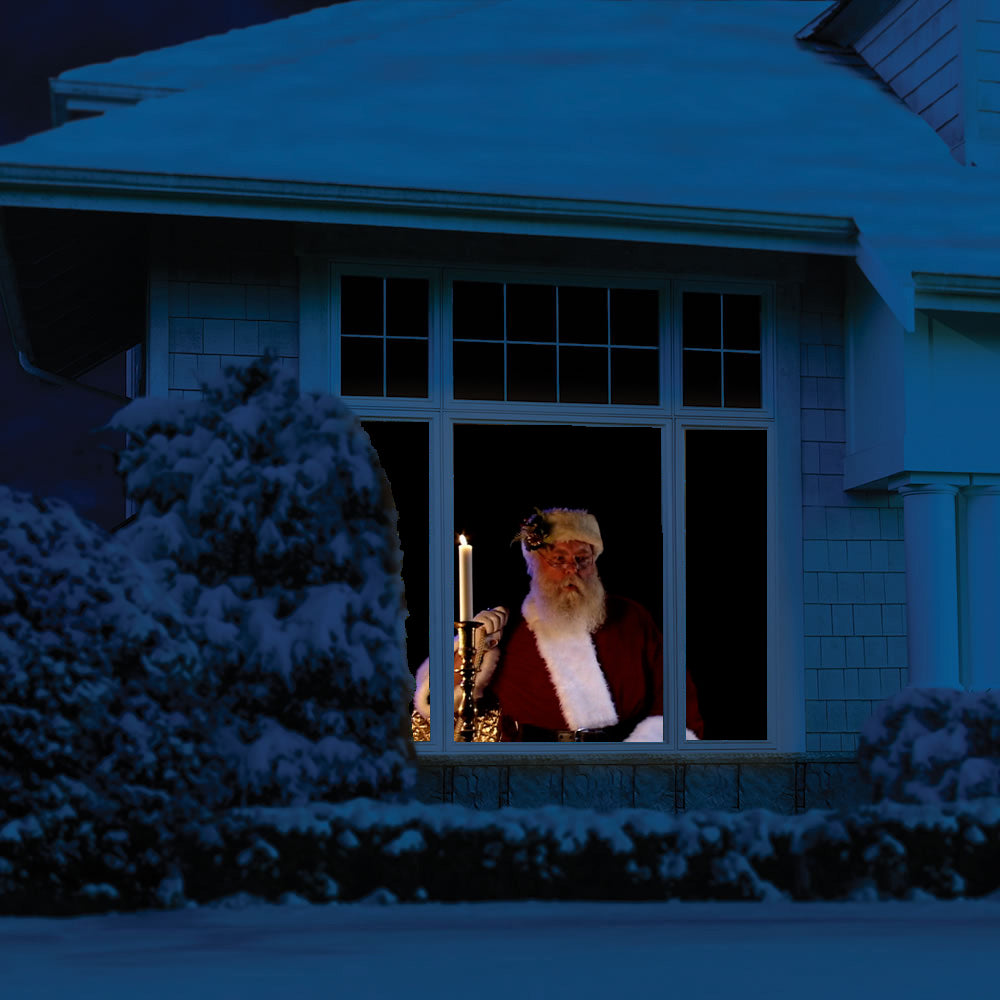 The Original Virtual Santa in The Window Movie on USB with 48" x 72" Projection Screen