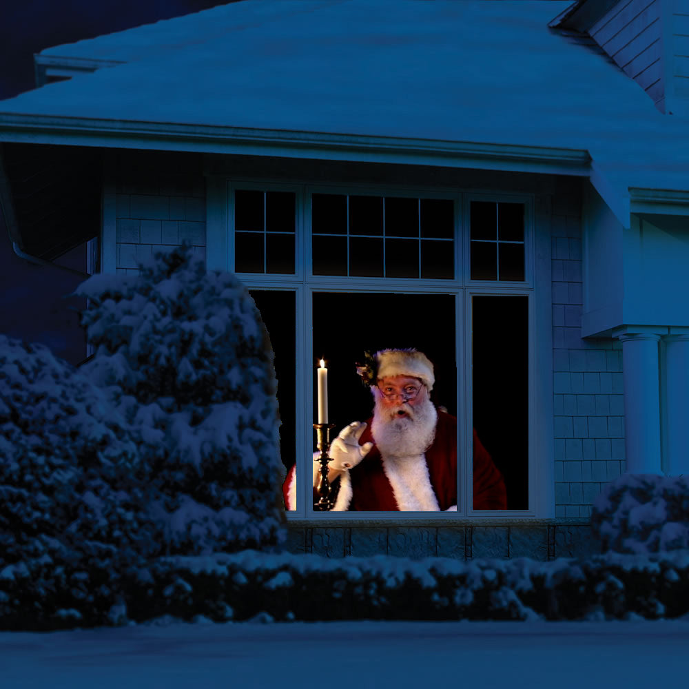 The Original Virtual Santa in The Window Movie on USB with 48" x 72" Projection Screen