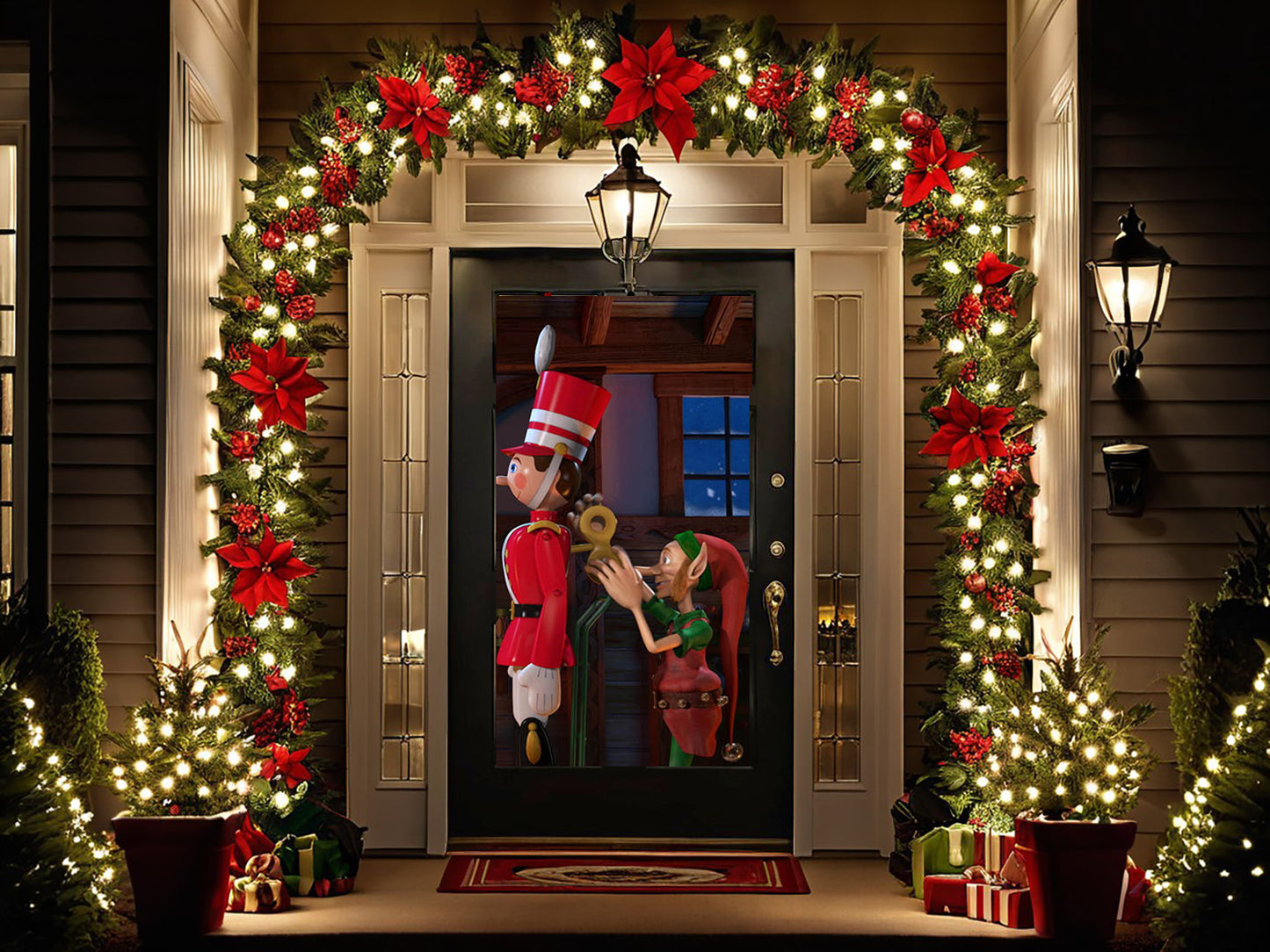 AtmosFX Santa's Workshop Digital Decoration on USB + 48" x 72" White Fabric Rear Projection Screen