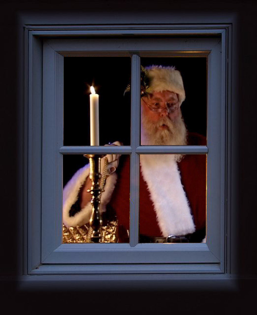 The Original Virtual Santa in The Window Movie on USB with 48" x 72" Projection Screen