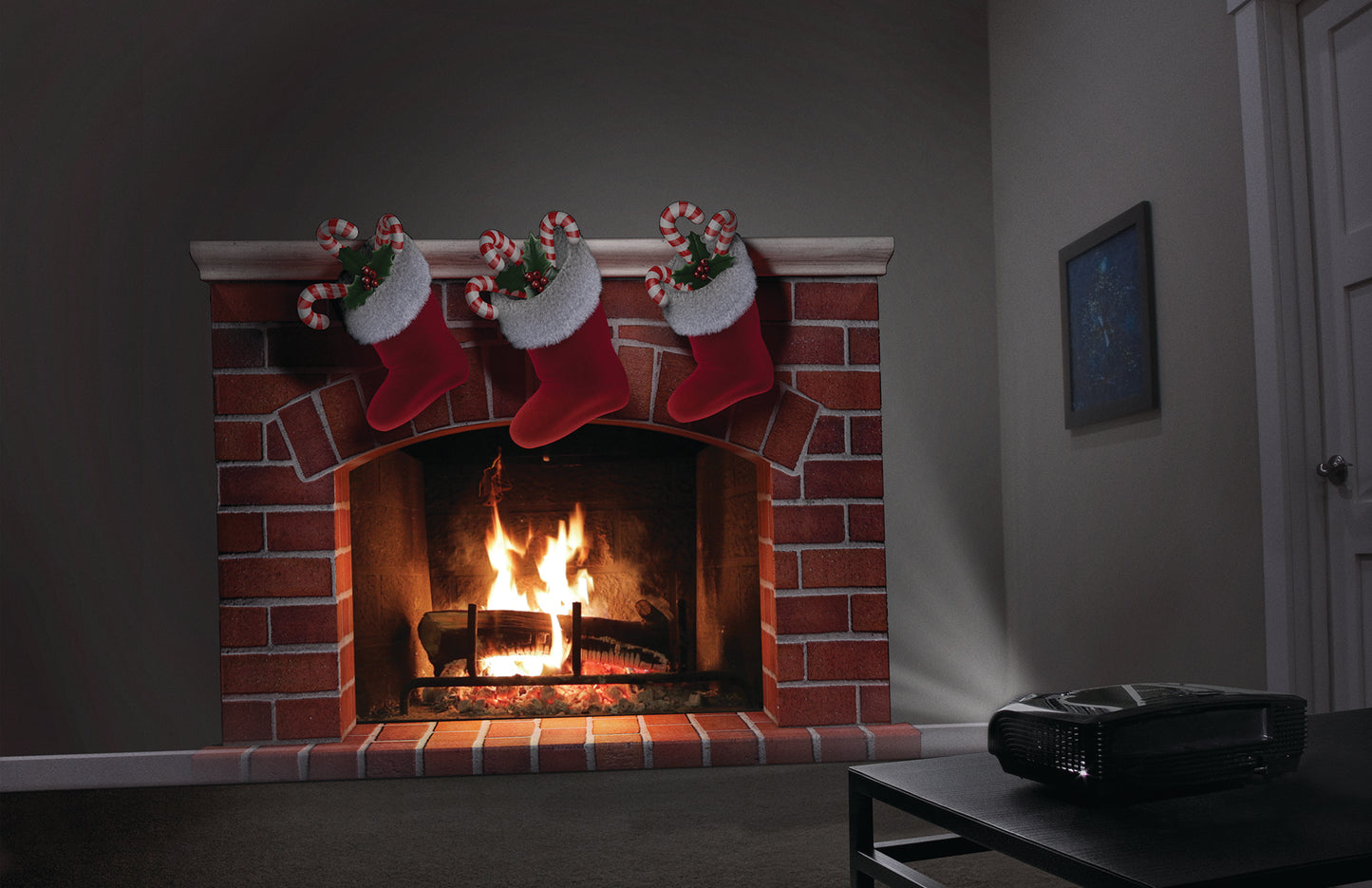 AtmosFX Santa's Visit DVD + 48" x 72" White Holographic Screen for Christmas Projection