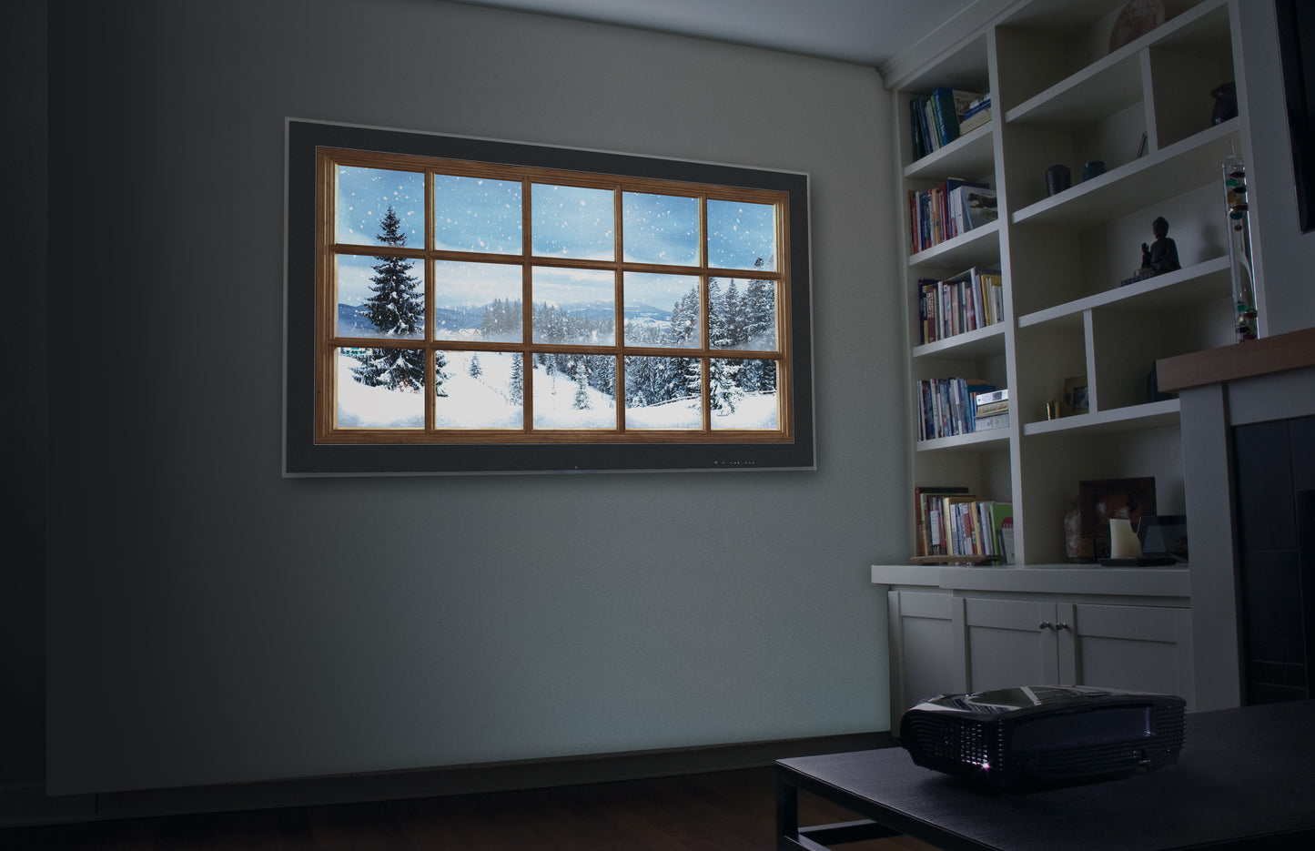 AtmosFX Winter Wonderland DVD + 48" x 72" White Holographic Screen for Christmas Projection