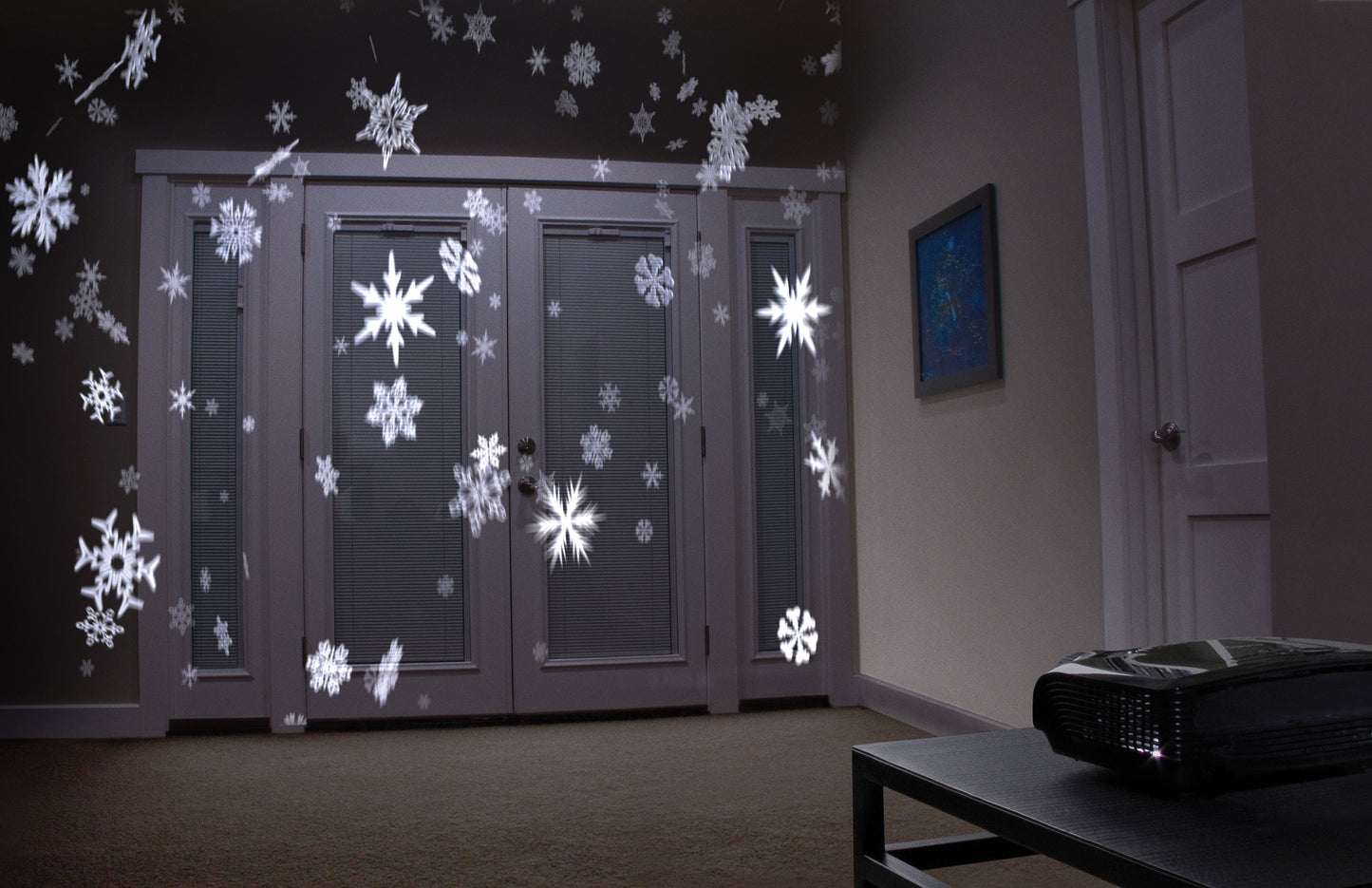 AtmosFX Winter Wonderland DVD + 48" x 72" White Holographic Screen for Christmas Projection