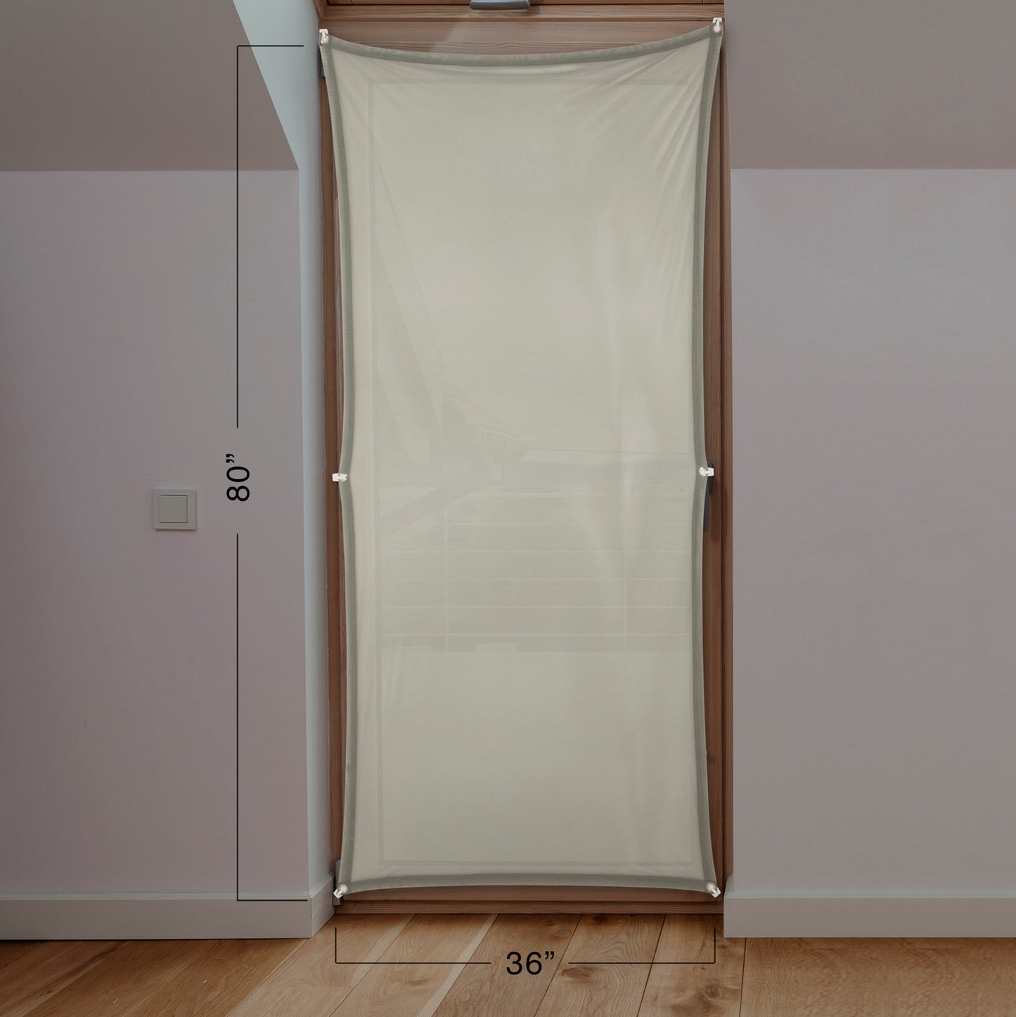 (36" x 80") Gray Door Holographic Rear Projection Screen with Mounting Hardware for Projecting Halloween Videos