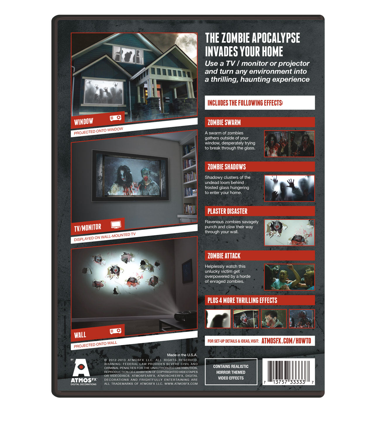AtmosFX Zombie Invasion Halloween Digital Decoration on DVD