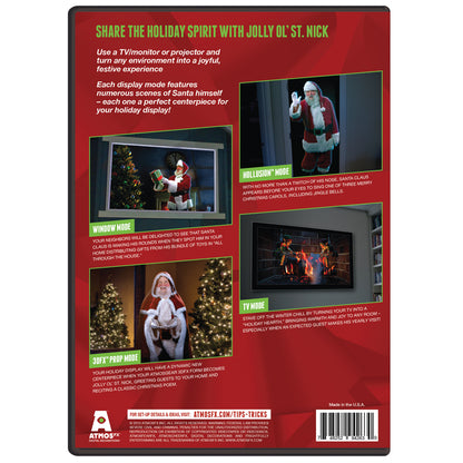 AtmosFX Night Before Christmas DVD + 48" x 72" White Holographic Screen for Christmas Projection