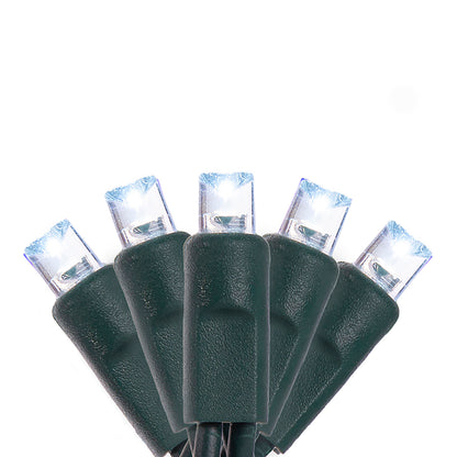 4 pack - 5mm - 100 ct - Cool White LED - 4" spacing - Green wire - 33 ft long