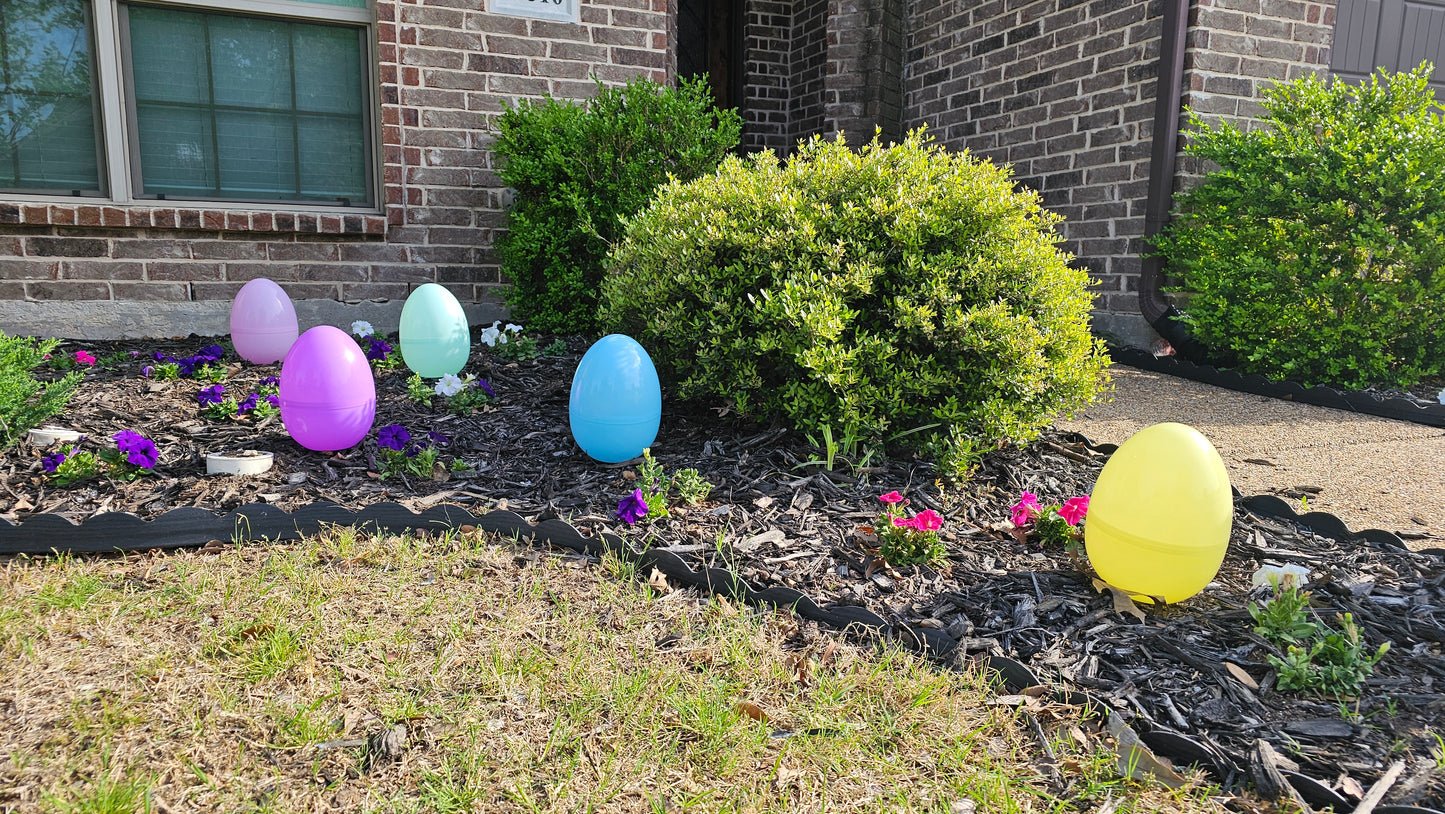Qty 5 - LED Lighted Pastel Colored Jumbo Easter Eggs , 11" Tall, Battery Operated, Built in Timer