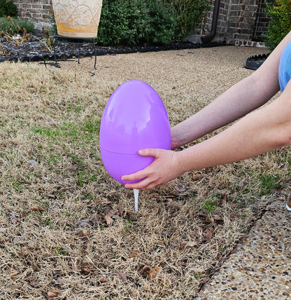 Qty 5 - LED Lighted Pastel Colored Jumbo Easter Eggs , 11" Tall, Battery Operated, Built in Timer