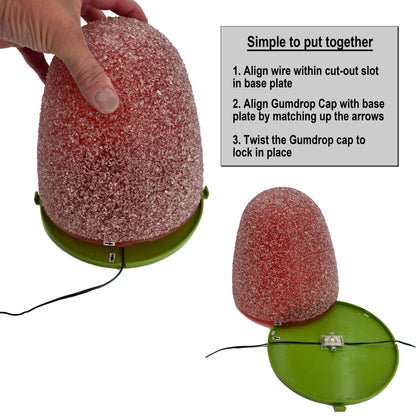 Set of 5 - 8" Tall Sugar Coated LED Gumdrop Christmas Pathway Lights - A/C Powered