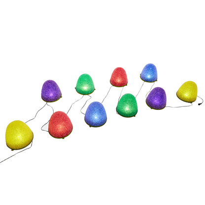Set of 10 - 8" Tall Sugar Coated LED Gumdrop Christmas Pathway Lights - A/C Powered