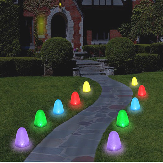 Set of 10 - 8" Tall Sugar Coated LED Gumdrop Christmas Pathway Lights - A/C Powered
