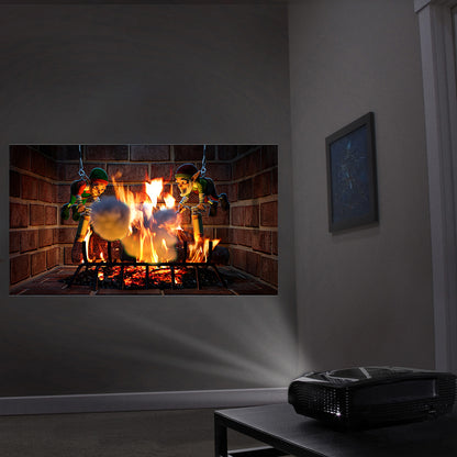 AtmosFX Night Before Christmas DVD + 48" x 72" White Holographic Screen for Christmas Projection