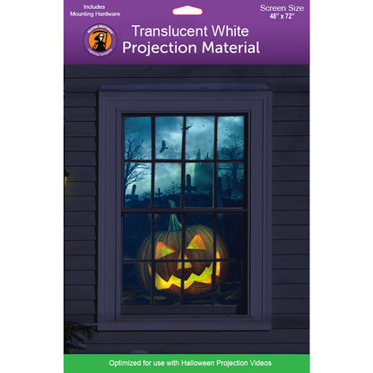 (48" x 72") White Holographic Rear Projection Screen with Mounting Hardware for Projecting Halloween Videos