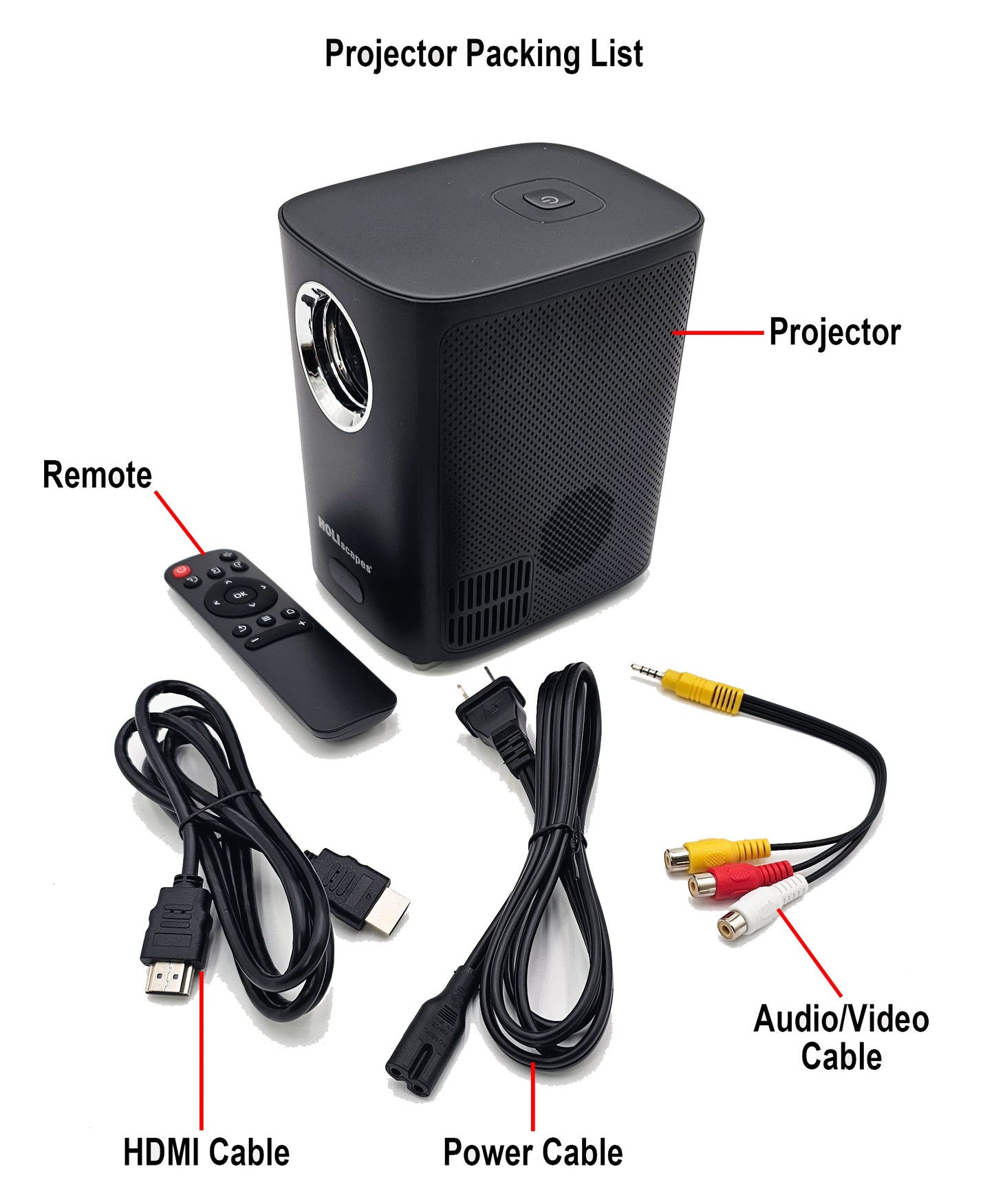 HD LED Projector with Sound and Remote