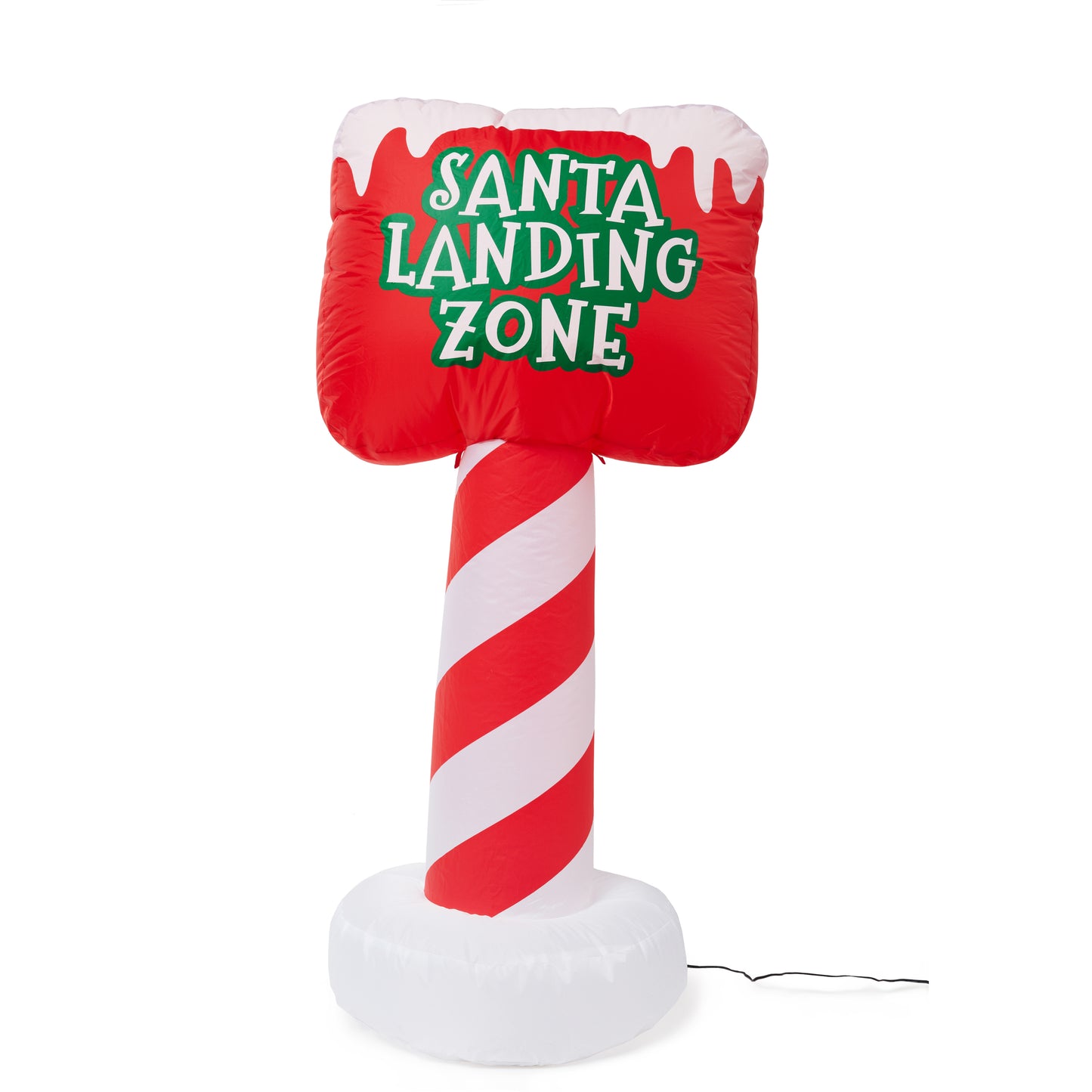 Vintage Santa Runway Lights with Santa Landing Zone Inflatable Sign