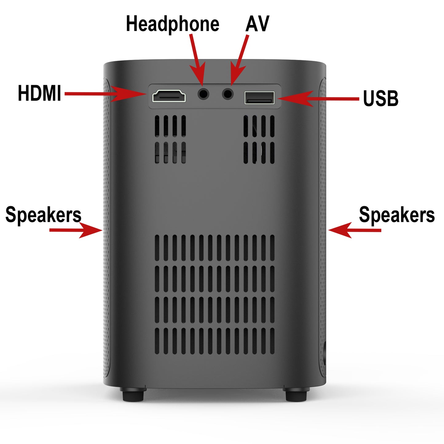 HD LED Projector with Sound and Remote