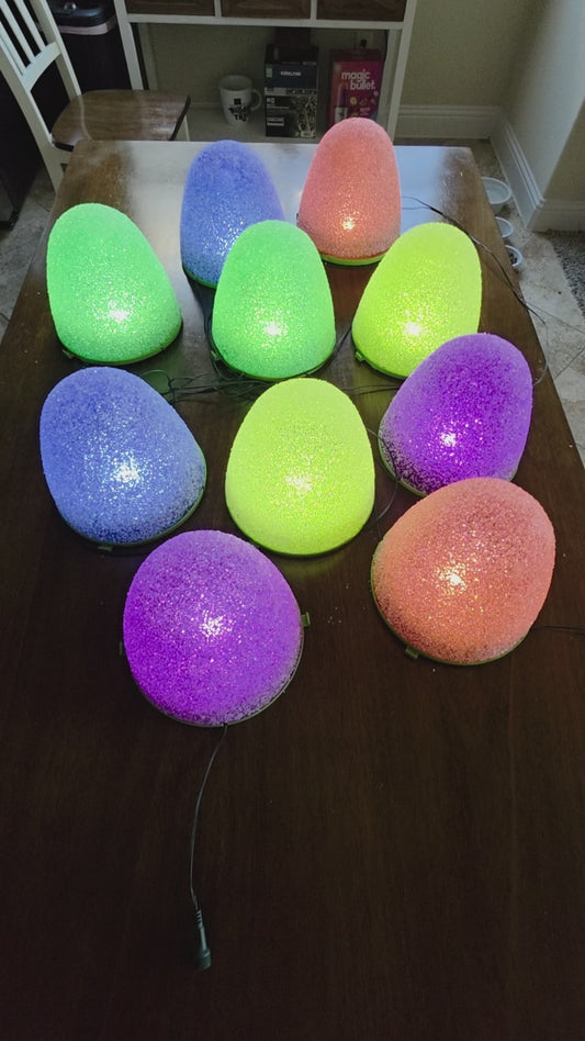 Set of 10 - 8" Tall Sugar Coated LED Gumdrop Christmas Pathway Lights - A/C Powered