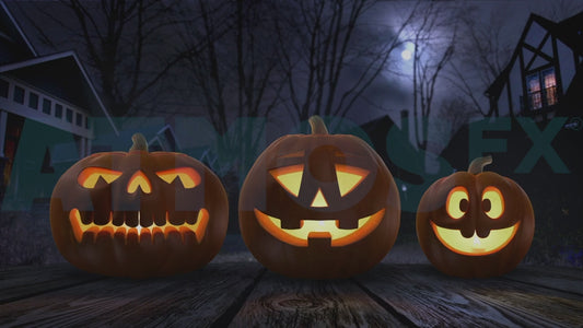 Halloween Digital Decoration Kit Includes 8 AtmosFX® Video Effects for Halloween Plus 48” x 72” Holographic Projection Screen