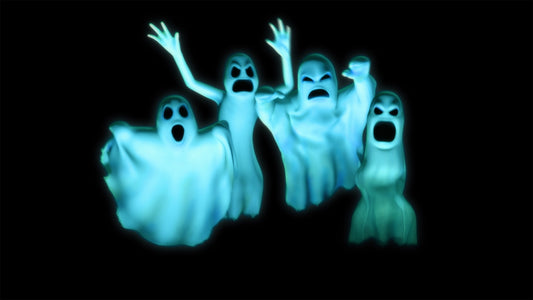 AtmosFX® Halloween Hollusion Digital Decoration Kit Includes 8 AtmosFX® Video Effects for Halloween Plus 5.5' x 9' Holographic Projection Screen