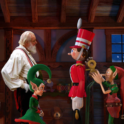 AtmosFX Santa's Workshop Digital Decoration on USB + 48" x 72" White Fabric Rear Projection Screen