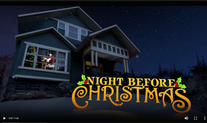 AtmosFX Night Before Christmas USB + 48" x 72" White Holographic Screen for Christmas Projection