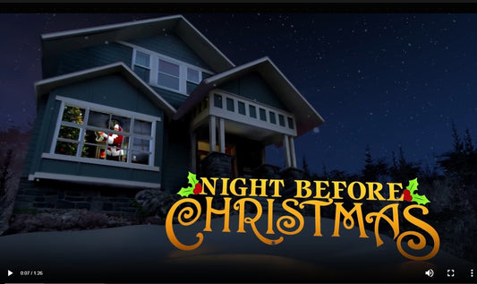 AtmosFX Night Before Christmas USB + 48" x 72" White Holographic Screen for Christmas Projection