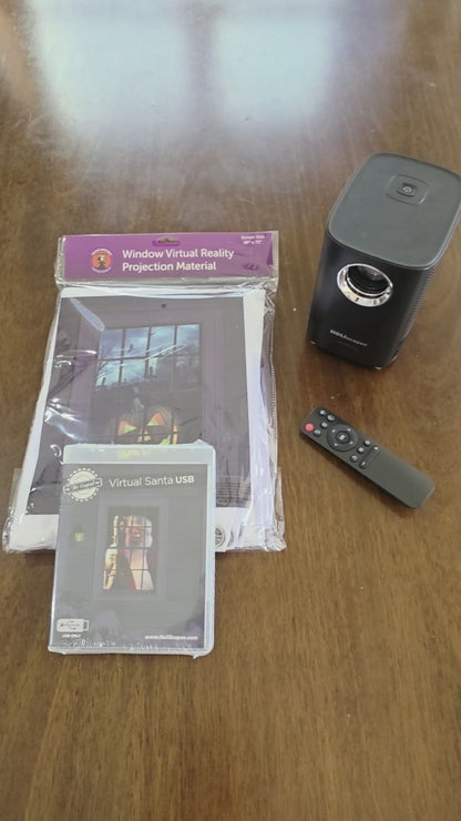 Santa in Window Projector Kit Includes: Santa USB + HD Super Bright Projector + 48” x 72” Holographic Projection Screen