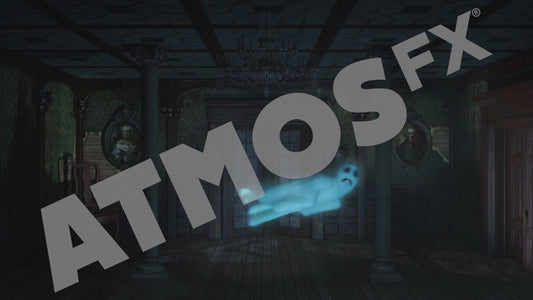 Holiday Digital Decoration Kit Includes 16 AtmosFX Video Effects for Halloween, Christmas and More + HD Projector + 48” x 72” Holographic Projection Screen