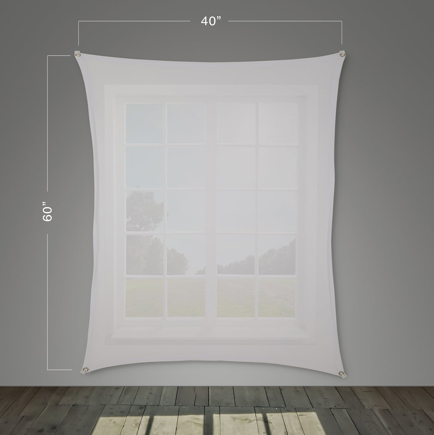 (40" x 60") White Holographic Rear Projection Screen with Mounting Hardware for Projecting Halloween Videos