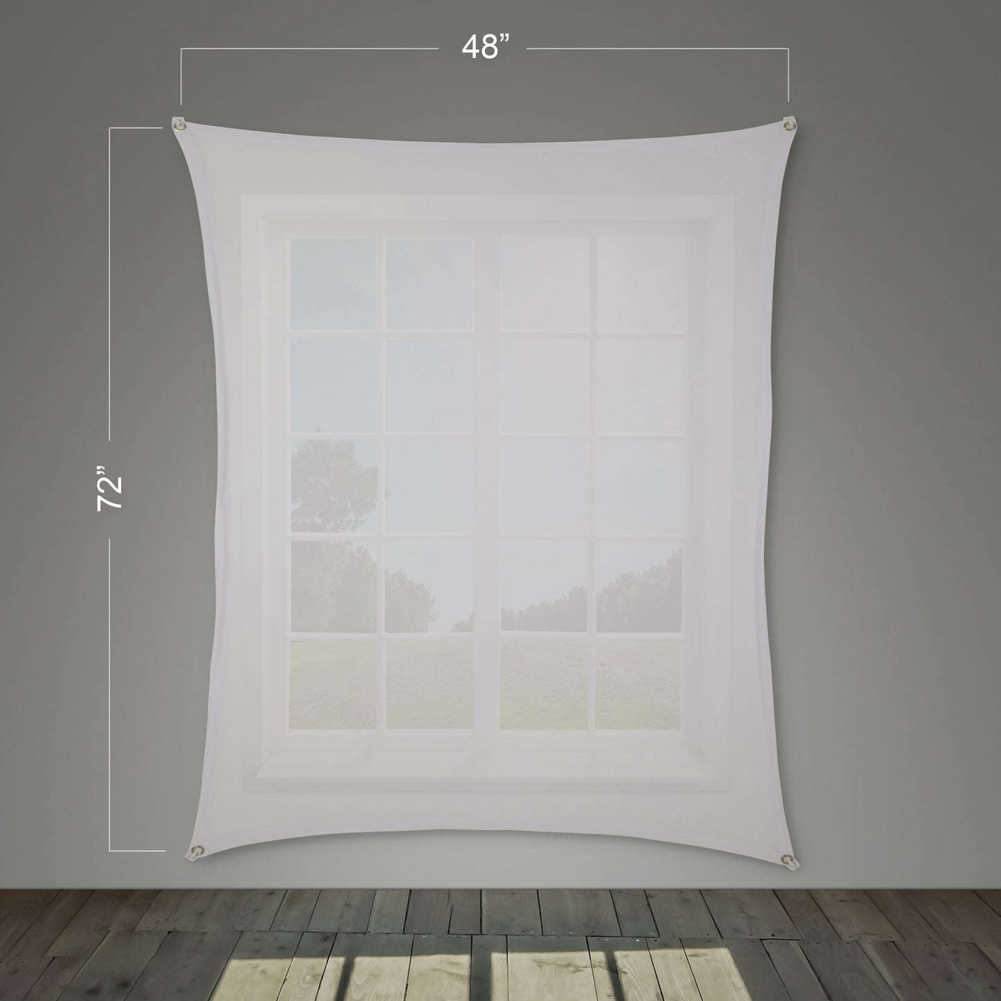 (48" x 72") White Holographic Rear Projection Screen with Mounting Hardware for Projecting Halloween Videos